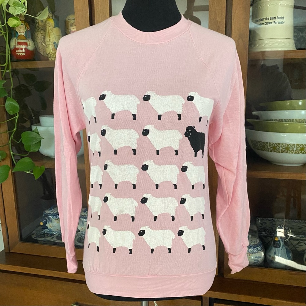 Vintage Black Sheep Pastel Pink Crewneck Sweatshirt